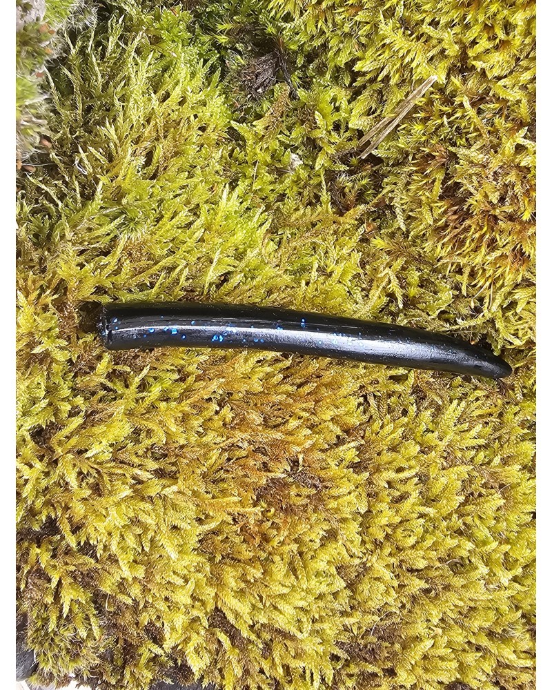 Tournaments worms 100mm noir paillettes bleu