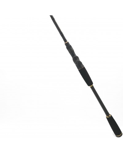 Porte-moulinet Fuji avec trigger et bagues dorées sur le blank NFC de la canne Sharpshooting 30-100g