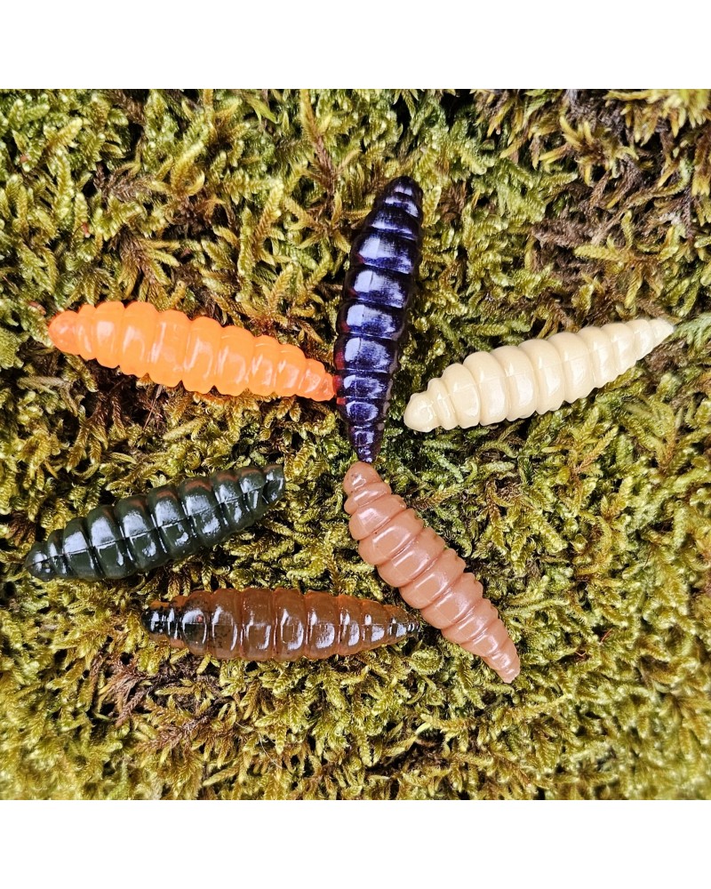 Leurre-Big-Mag-Trwitalure-35mm-en-silicone-végétal-forme-larve-pour-pêche-à-la-truite.