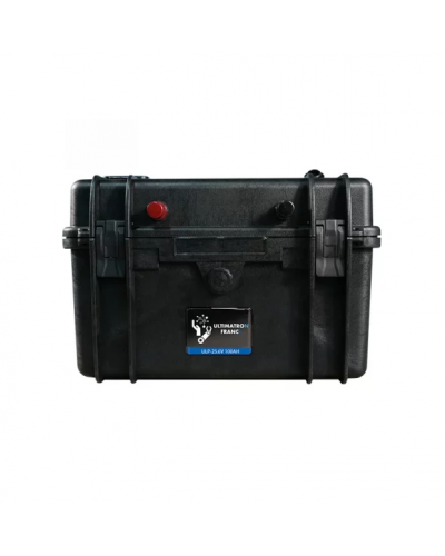 Valise batterie lithium LiFePO4 Ultimatron 24V 100Ah étanche IP65 pour grand moteur électrique de bateau de pêche