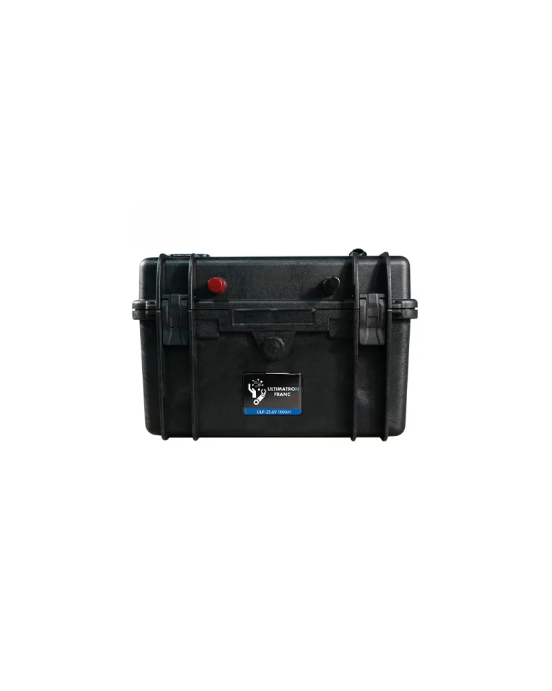 Valise batterie lithium LiFePO4 Ultimatron 24V 100Ah étanche IP65 pour grand moteur électrique de bateau de pêche