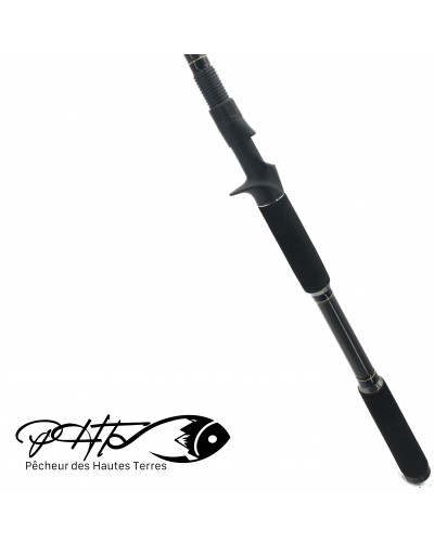 Ligature noire et liseré doré sur un anneau Fuji SIC de la canne Sharpshooting PHT montée en casting spiral